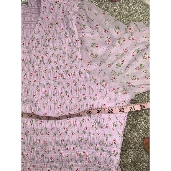 Ever New Lilac Dress US Size 20 Feminine Ruffle Purple Paisley Wedding Garden - Picture 5 of 8